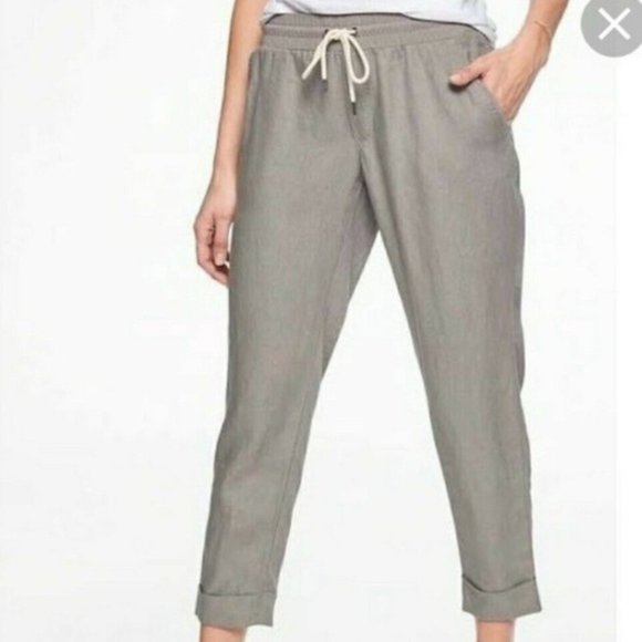 Athleta Bali Linen Ankle Drawstring Pants - Picture 1 of 6